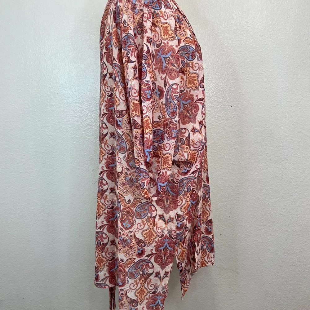 NWT LuLaRoe Daphne Kimono Paisley‎ Floral Print Sheer Multicolor Size L